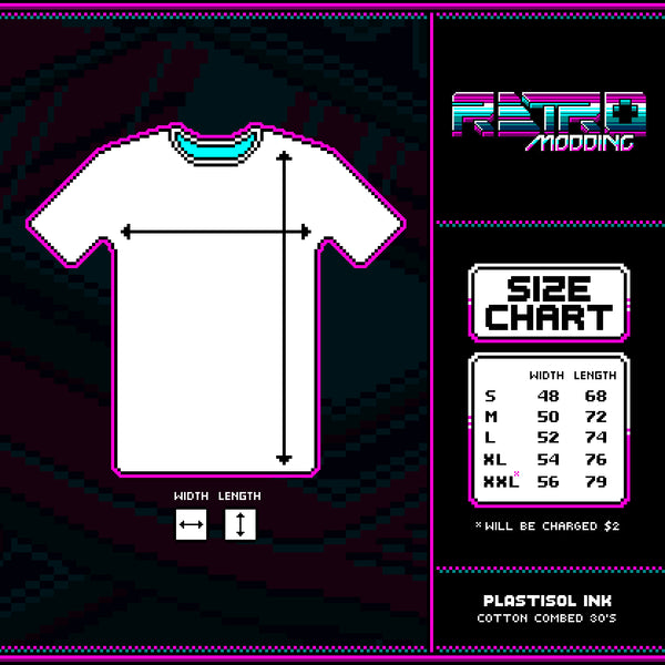Shakawwwww's Game Boy Advance Shirt Size Chart