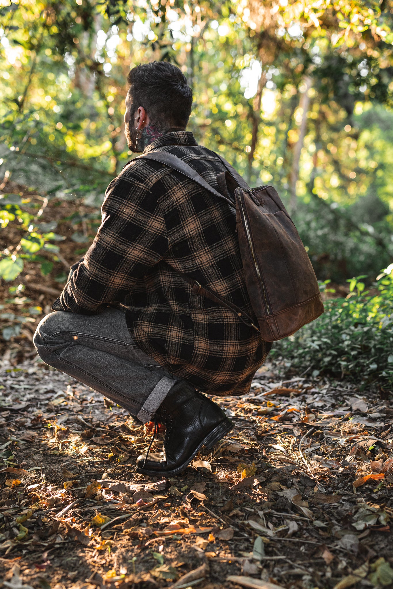 Vintage Leather Laptop Backpack 