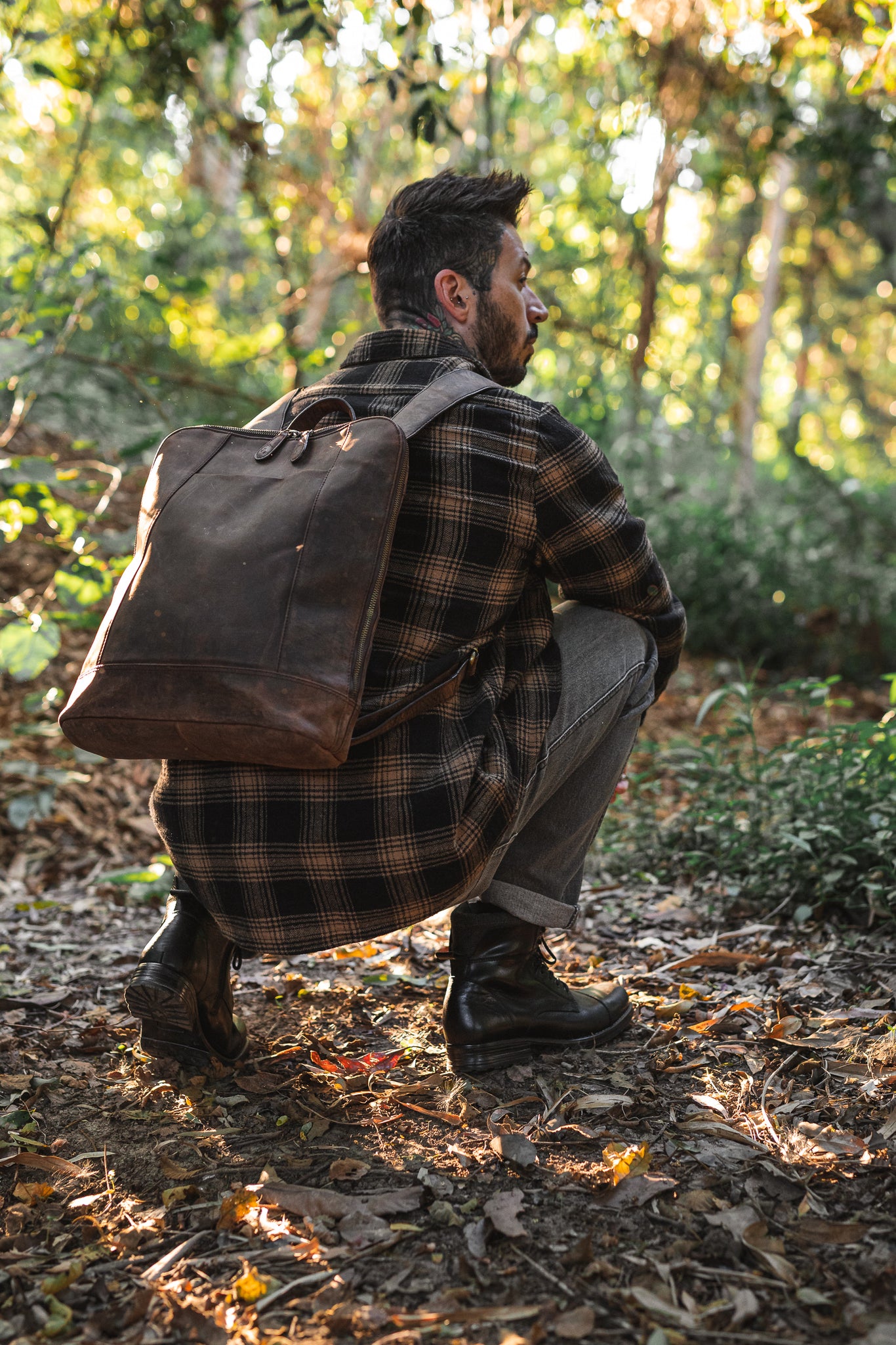 Vintage Leather Laptop Backpack 