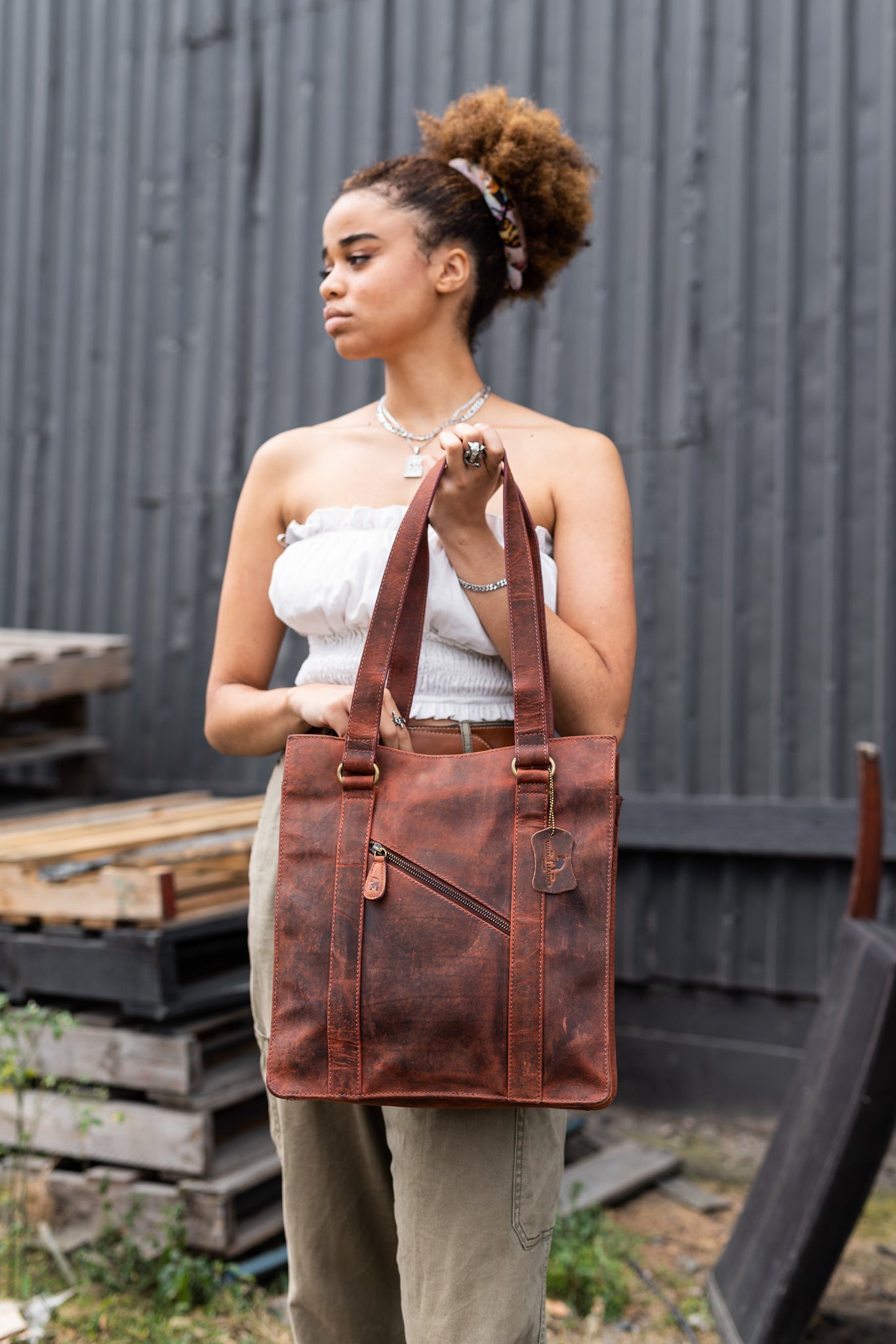 leather tote bag by vintage leather sydney