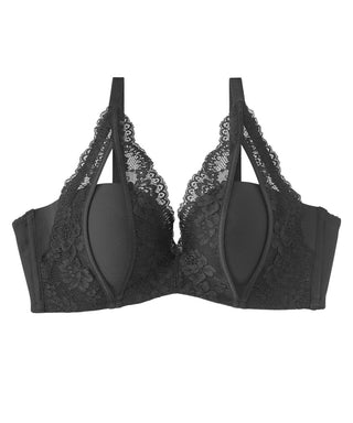 Strapless Maximum Boost Bra CHOMORI BRA(R) Demi Bra with Flower Lace