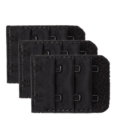 Pack of 1 Skin and Black 3 Hook Bra Extenders 3-Hooks 3-Rows