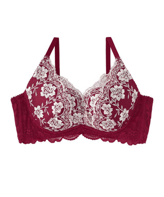 Mature Flower Side Slimming Lace Push-Up Bra