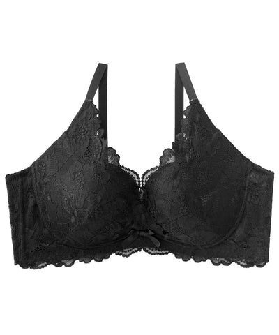 Ydkzymd Bras for Women Small Breast supportive Shapewear Butterfly Lace  Push Up Bra Lace Back Smoothing Push Up Bras Black XL