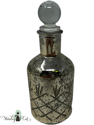 Metallic glass decorative bottle (2 piece)