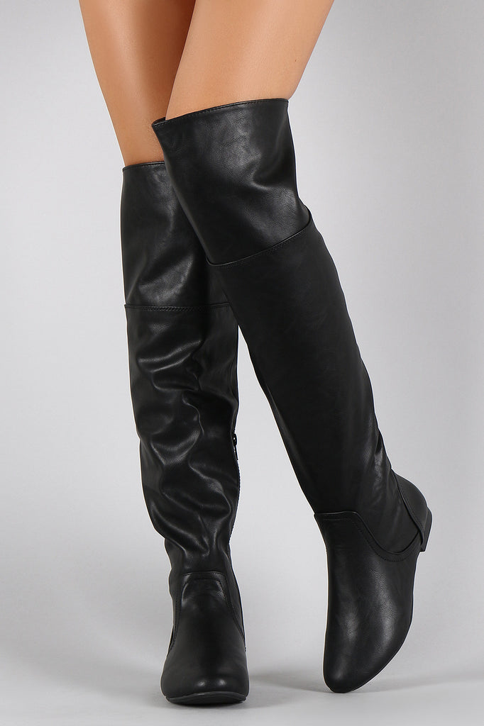 vegan black knee high boots