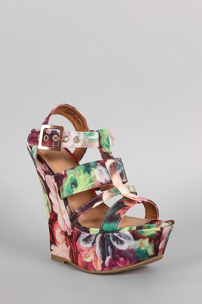 floral platform wedges