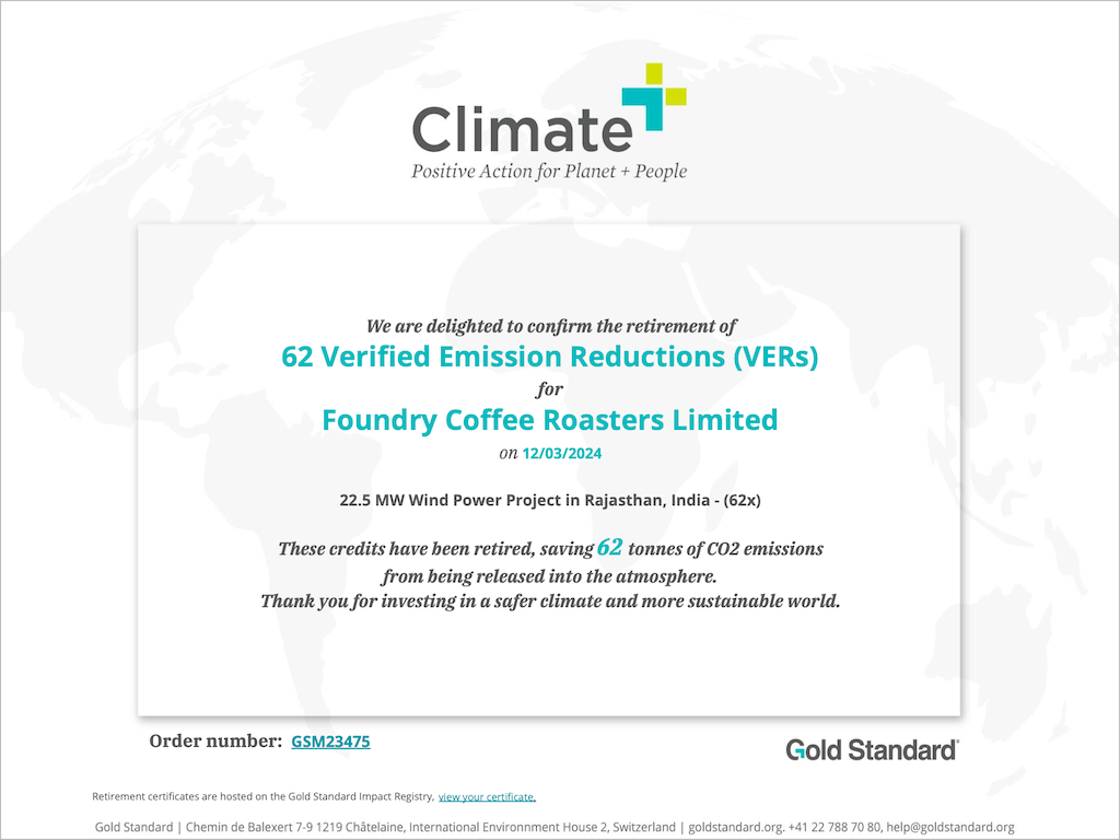 carbon offsetting certificate