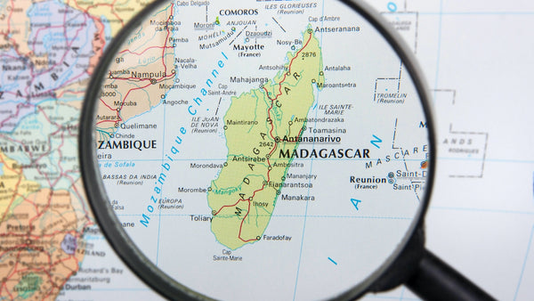 map showing Reunion Island, near Madagascar