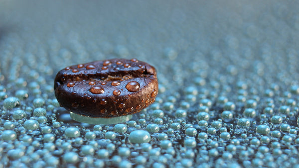 a piece of metal in water. 