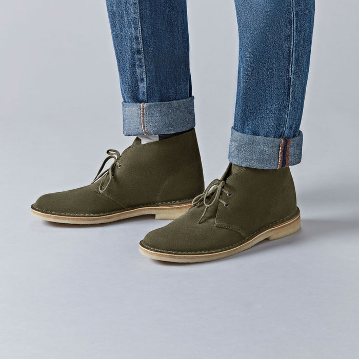 clarks olive suede desert boots
