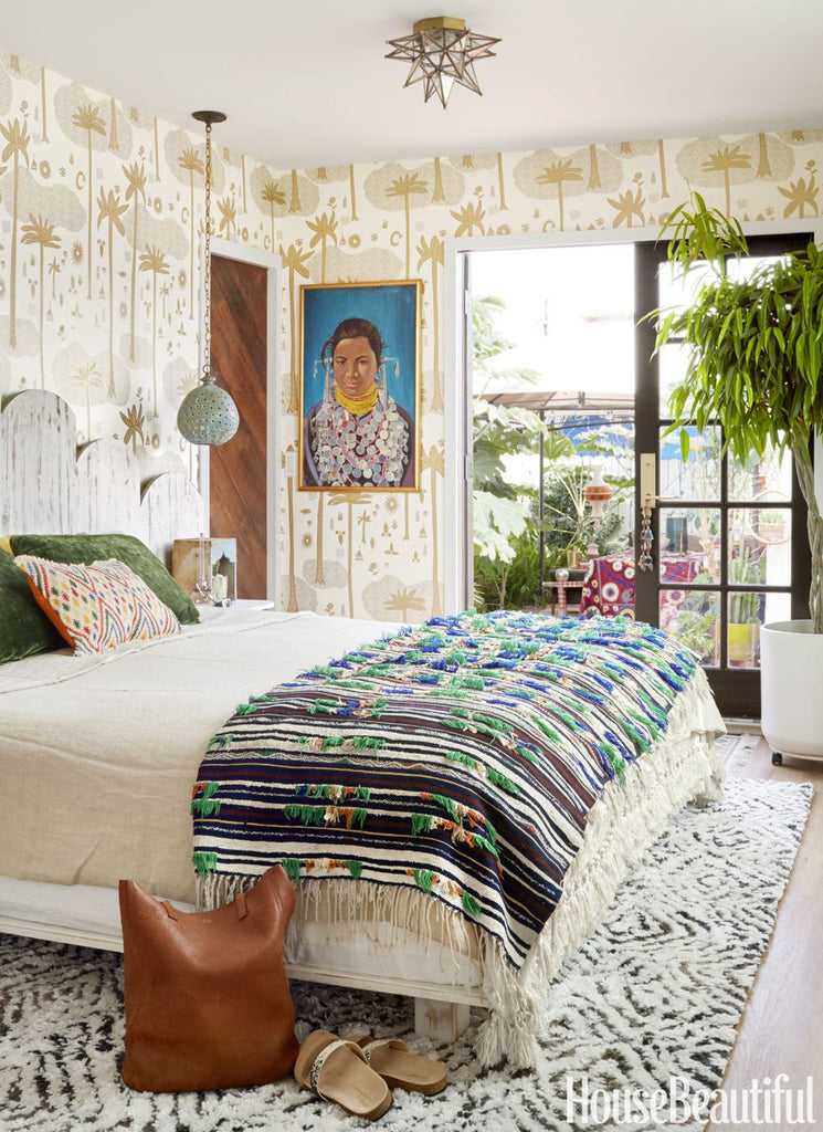 Textures in a Bohemian Chic Bedroom