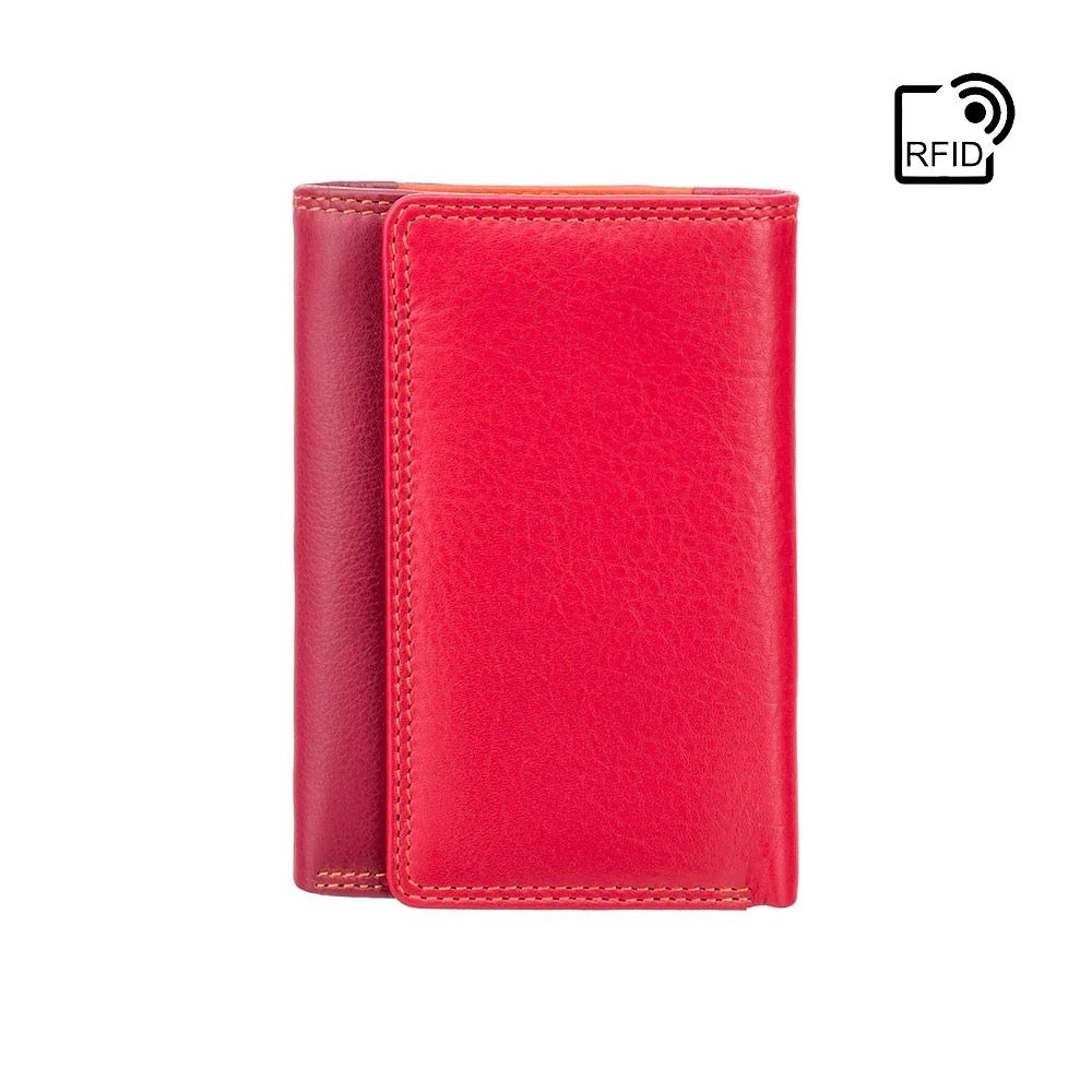 LADIES VISCONTI RED MIX / AQUA MIX 14cm ZIP ROUND PURSE WALLET | Winston's  Leather