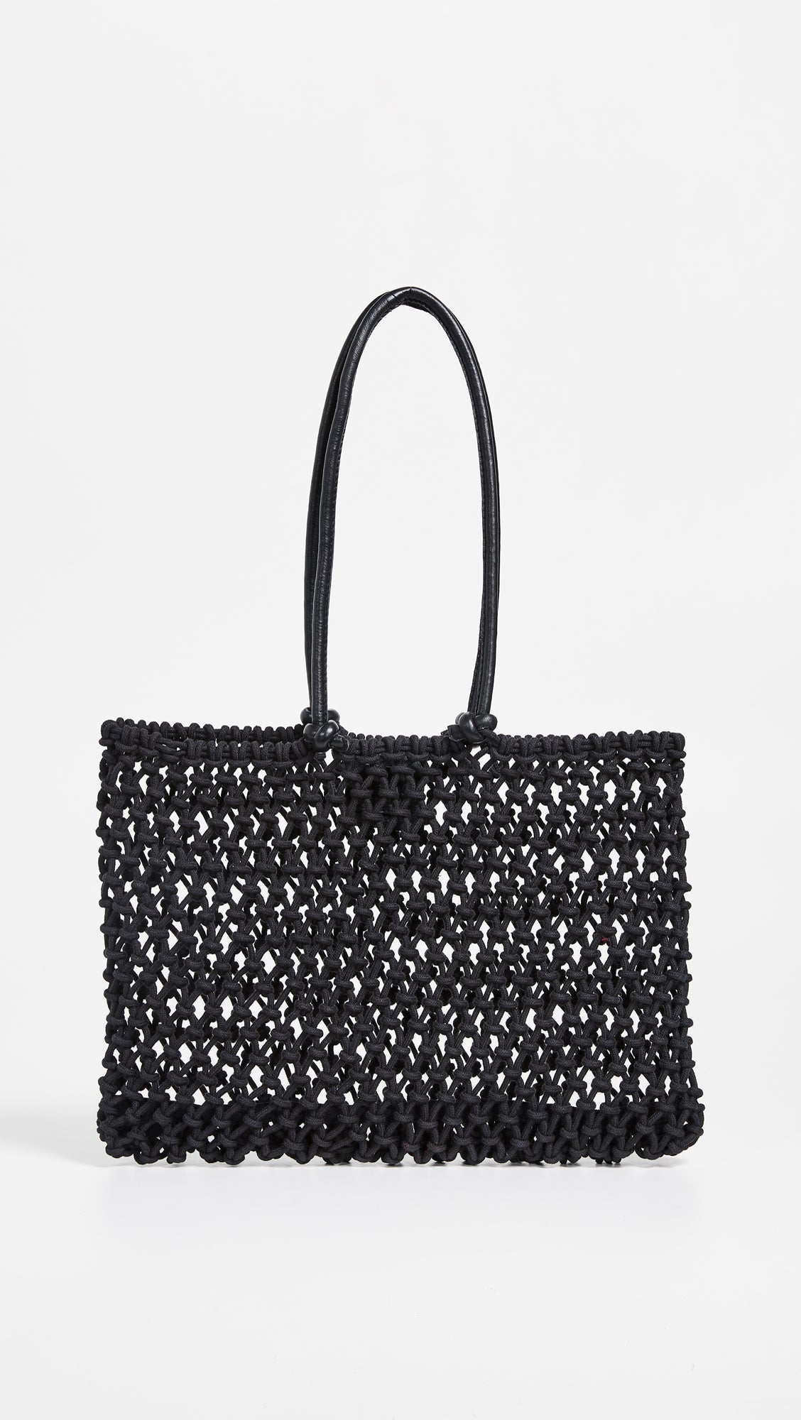 Black Rattan Petit Moyen Shoulder Bag