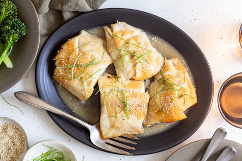 Plated miso cod