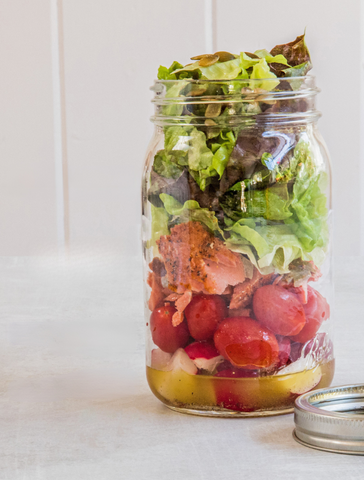 Salad layered in jar