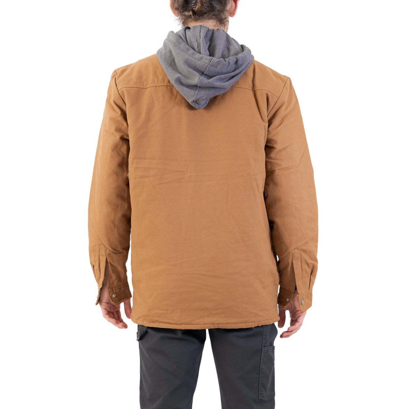 Dickies Fleece Hooded Duck Shirt Jacket with Hydroshield - Brown Duck
