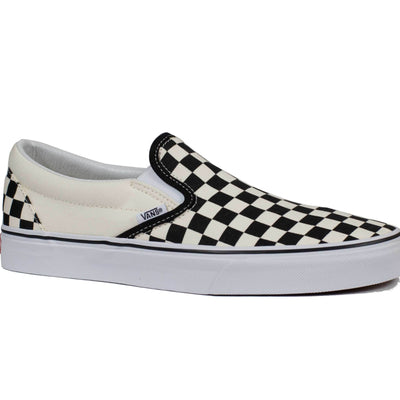 white and off white checkerboard vans