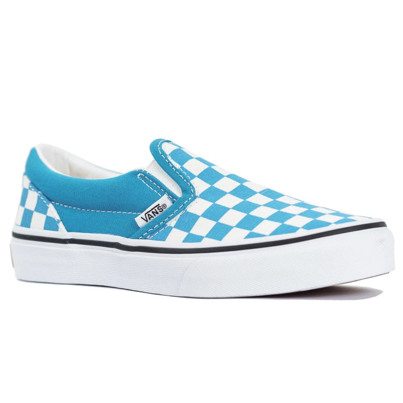 turquoise and black checkered vans