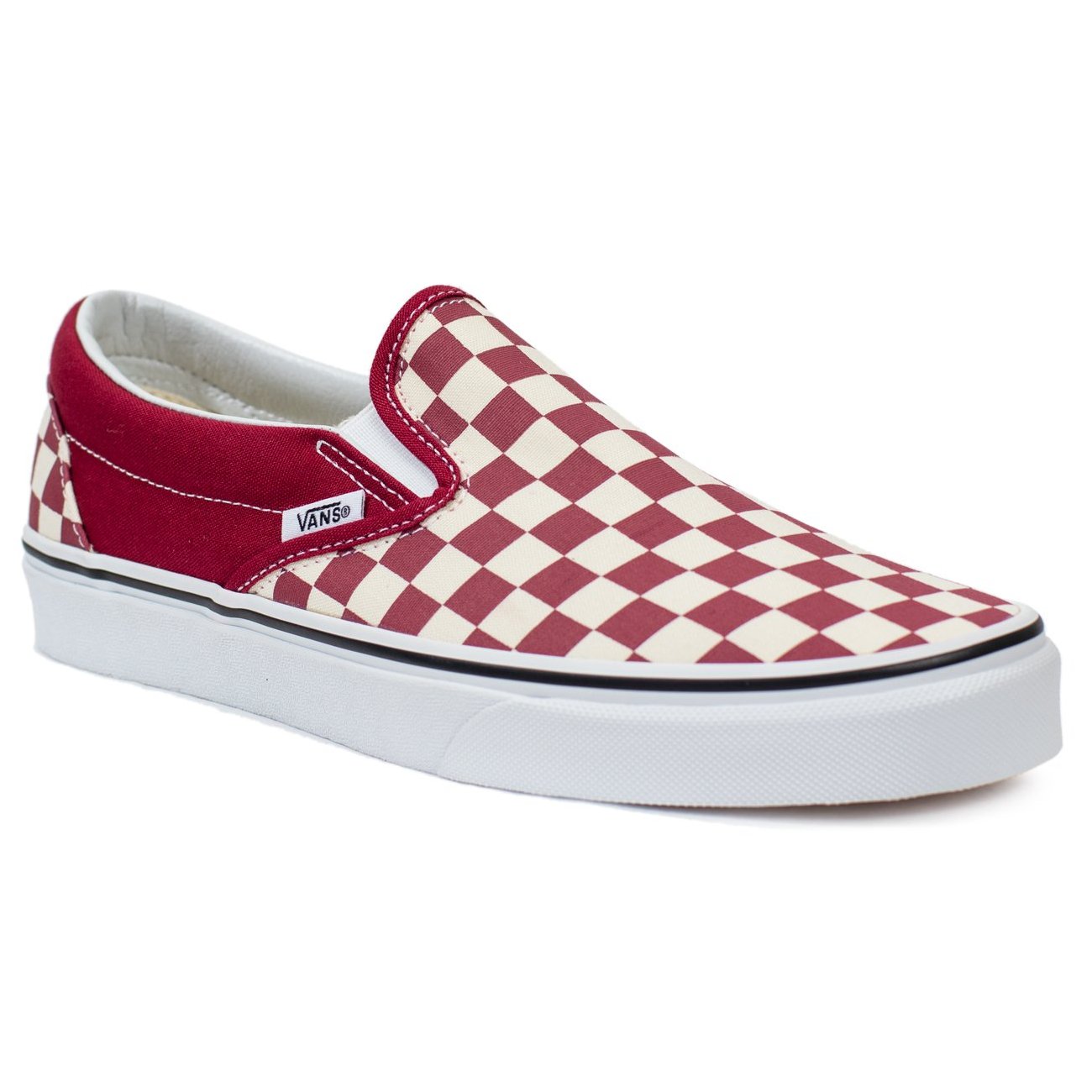 slip on red checkerboard vans