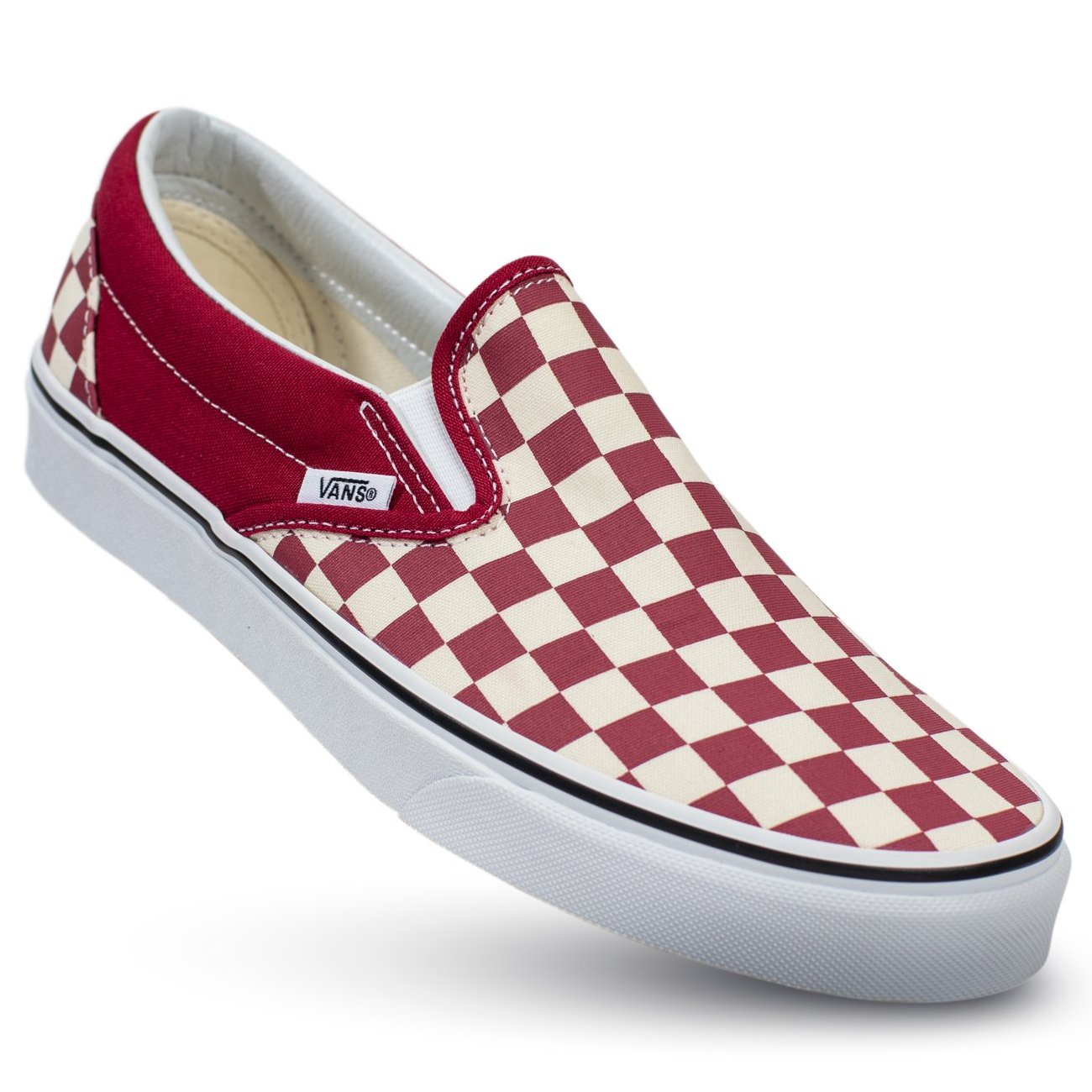 vans checkered red and white