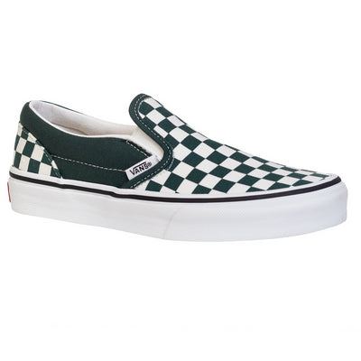 teal and black checkered vans
