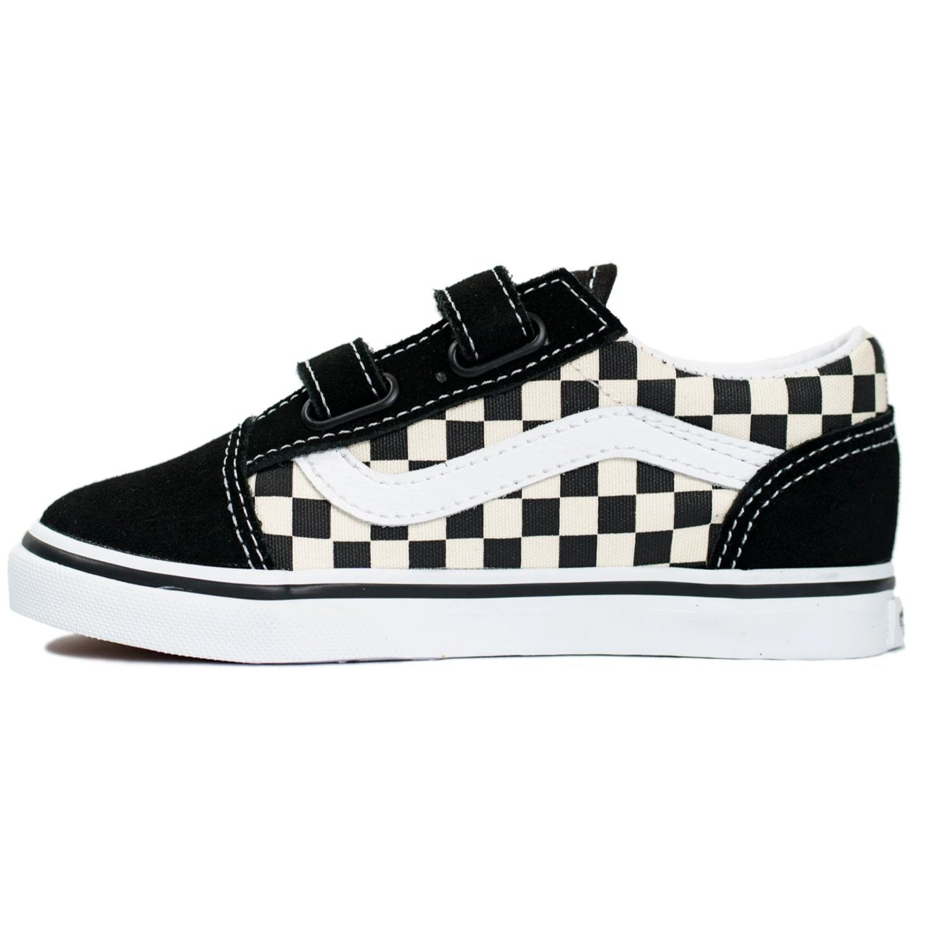 black and white velcro vans