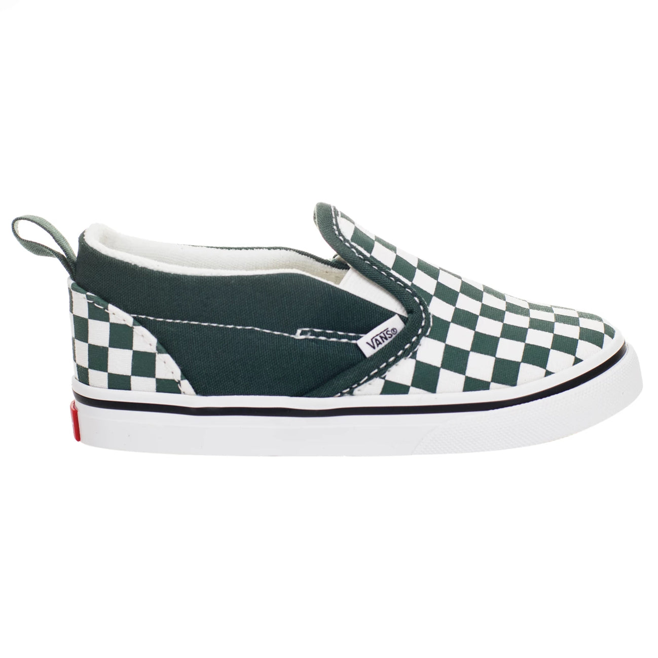 black and true white checkerboard slip on vans