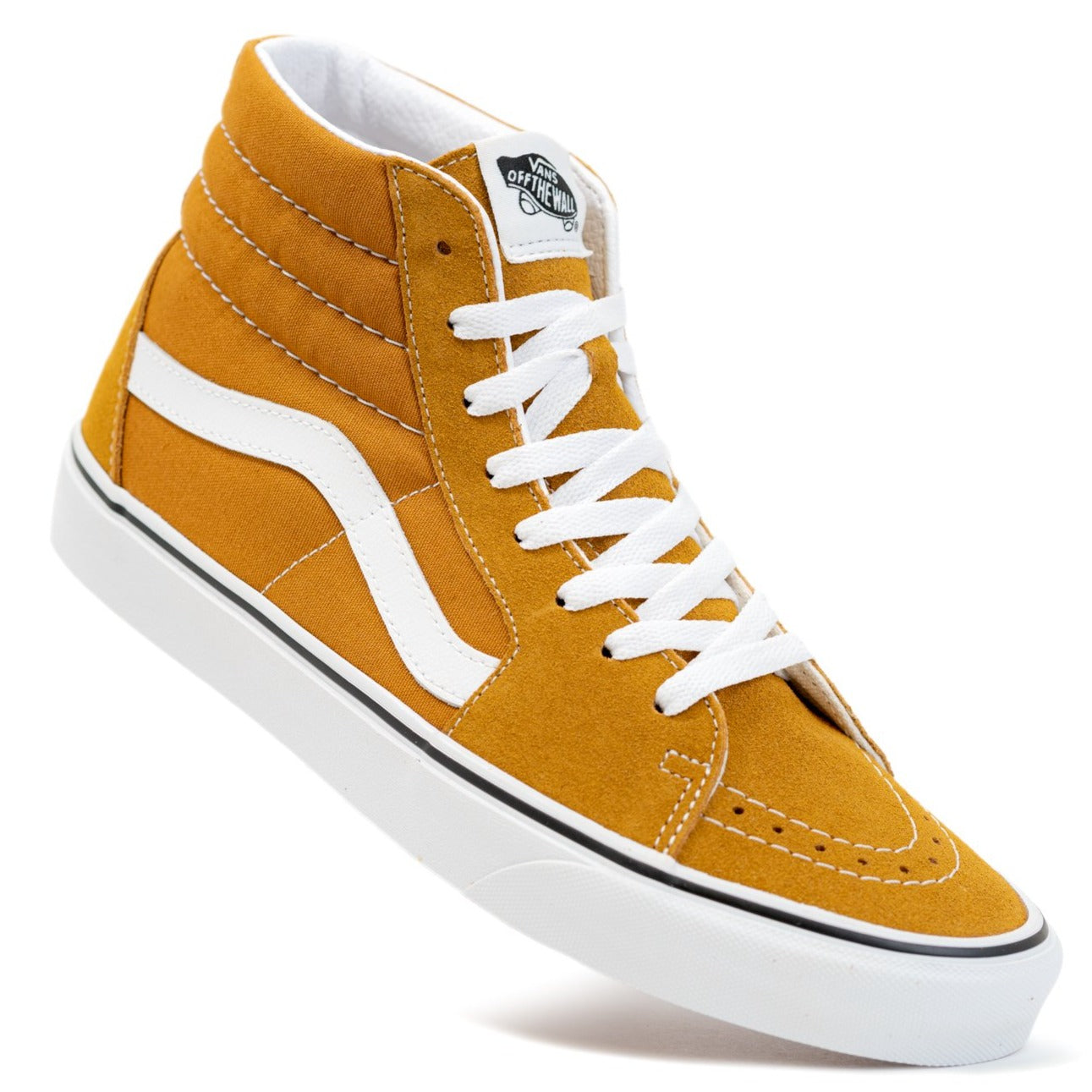 Nathaniel Ward tro på skammel Vans Sk8-Hi - Golden Brown/True White - Chane