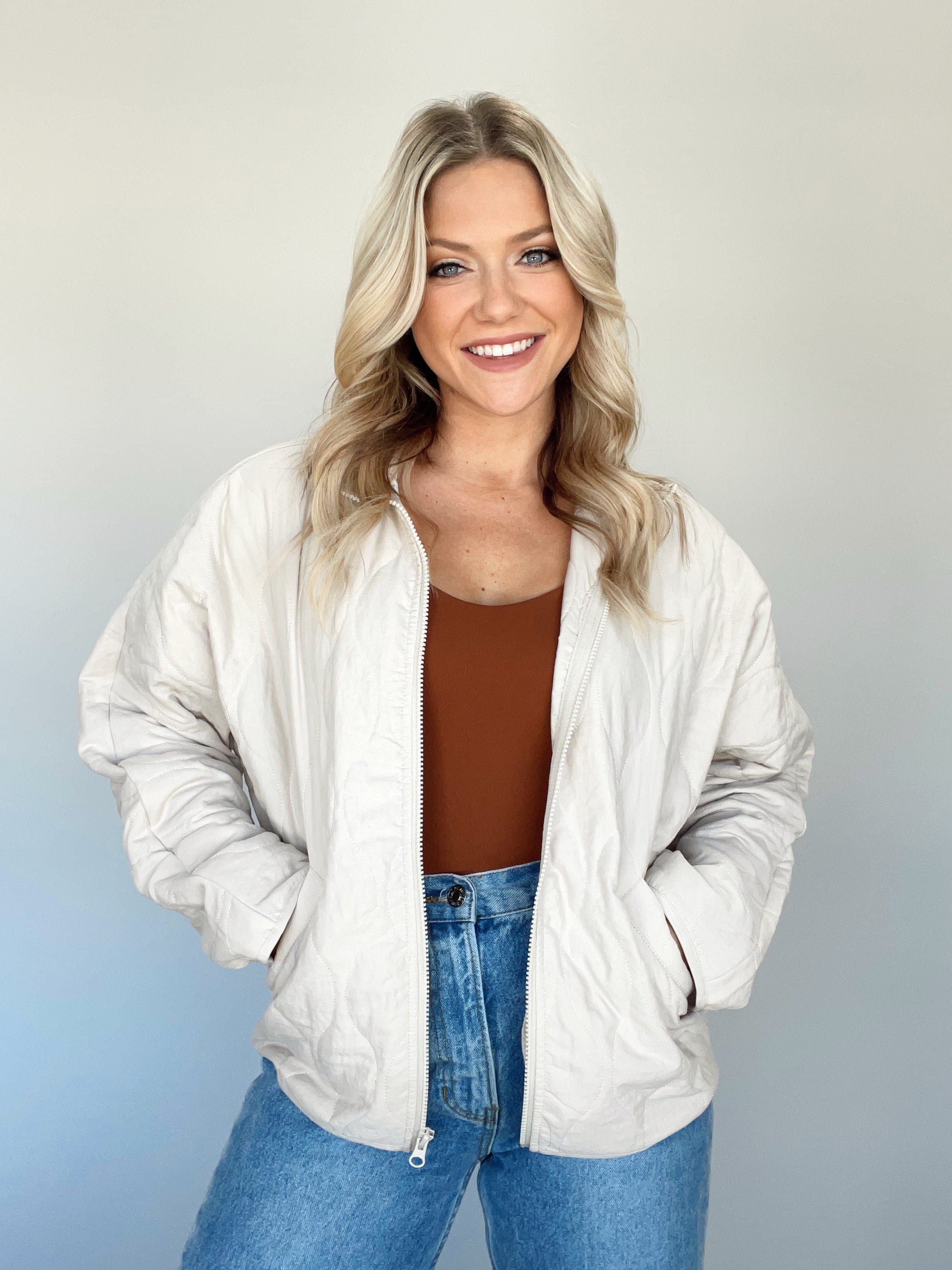 Image of Cream Wanderlust Quilted Jacket