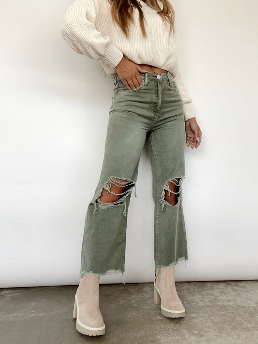 90's Distressed Flare Denim – Lane 201