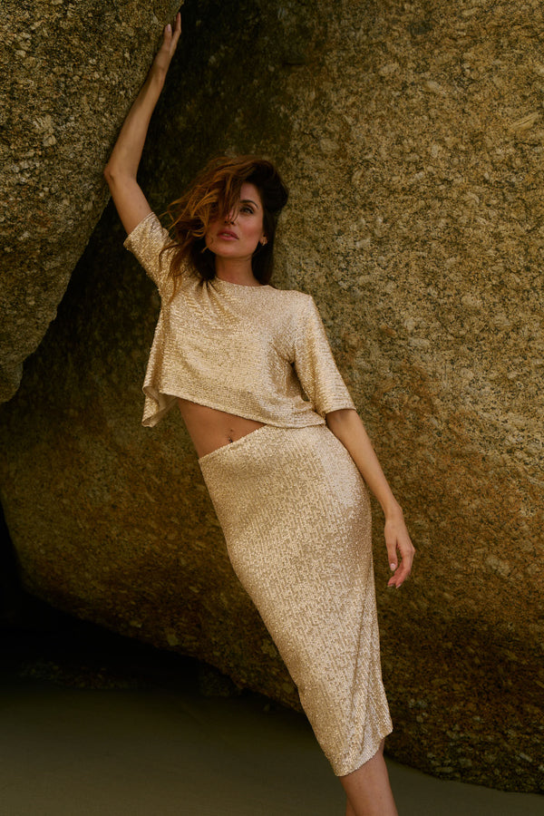 Xanadu Skirt | Matte Gold