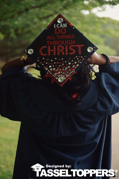 With God All Things are Possible - Handmade Graduation Cap Topper