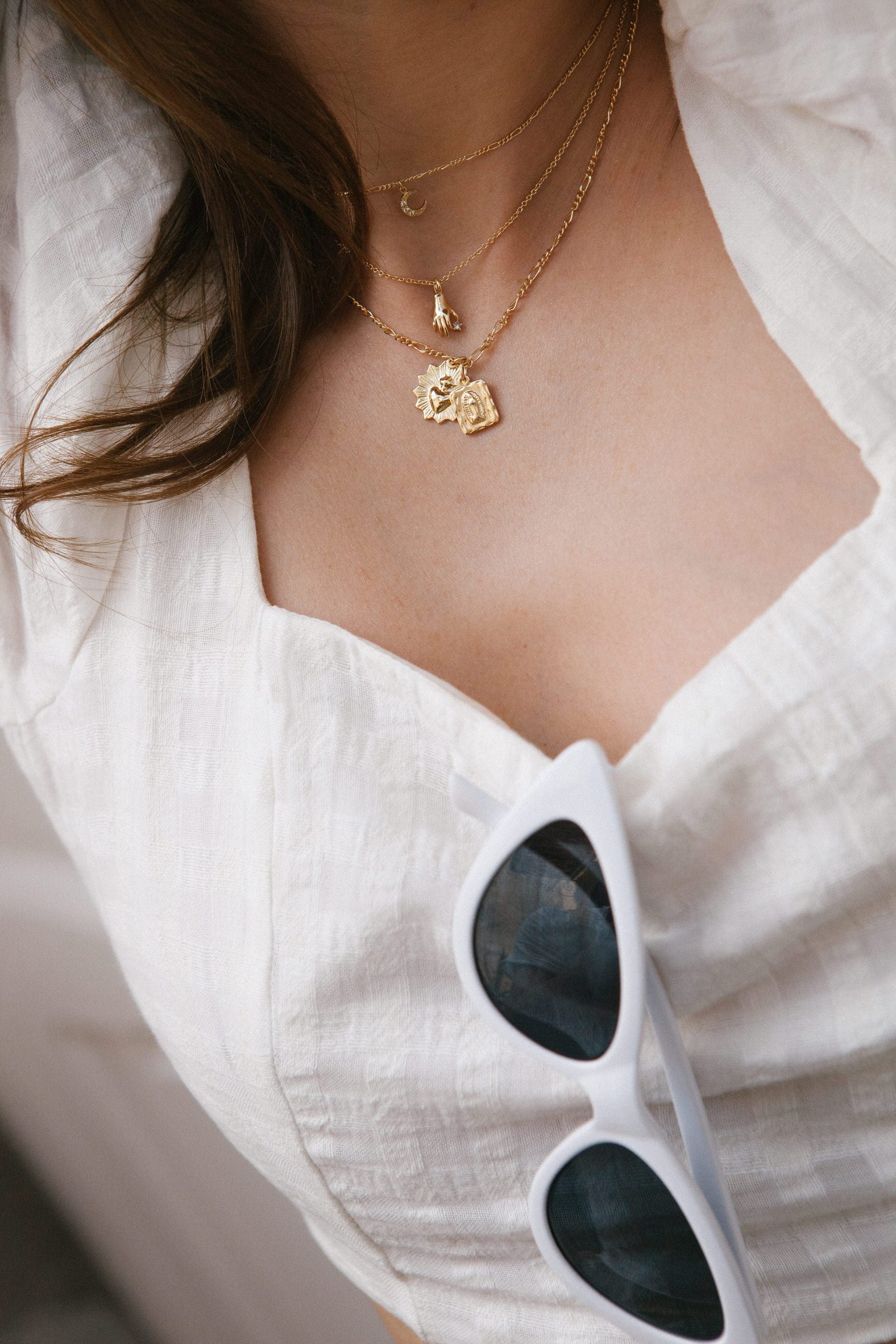 ROWAN NECKLACE // GOLD PLATED CLEAR STONE