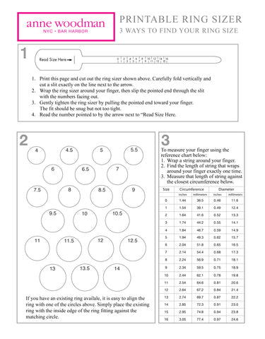 Measure Your Ring Size Free Downloadable Ring Sizer Anne Woodman