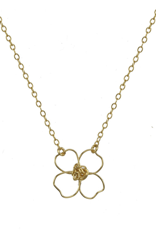 Gold on Green four leaf clover necklace – anne woodman jewelry design