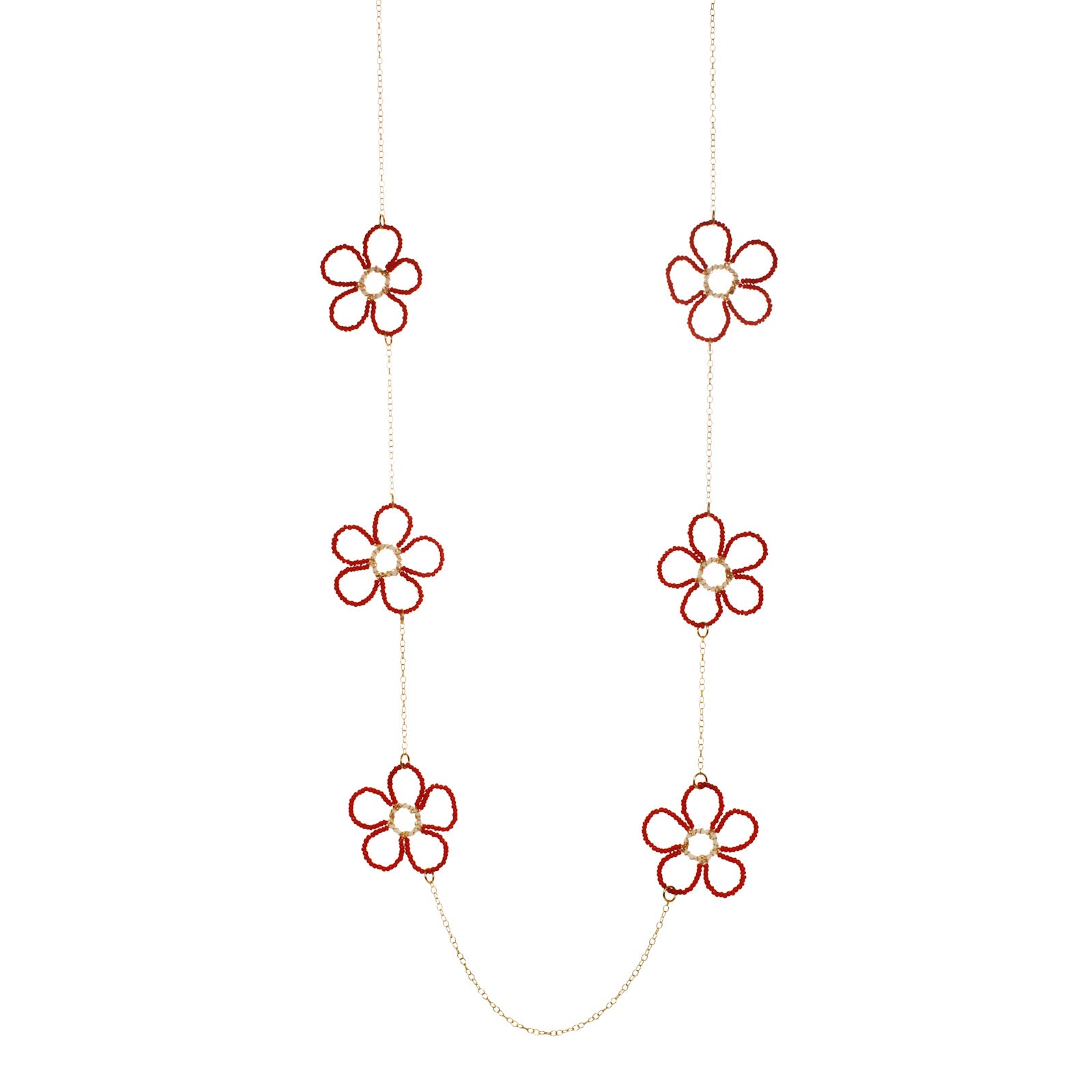 Long Beaded Flower Chain