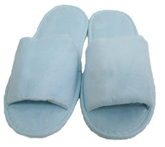 open toe towelling slippers
