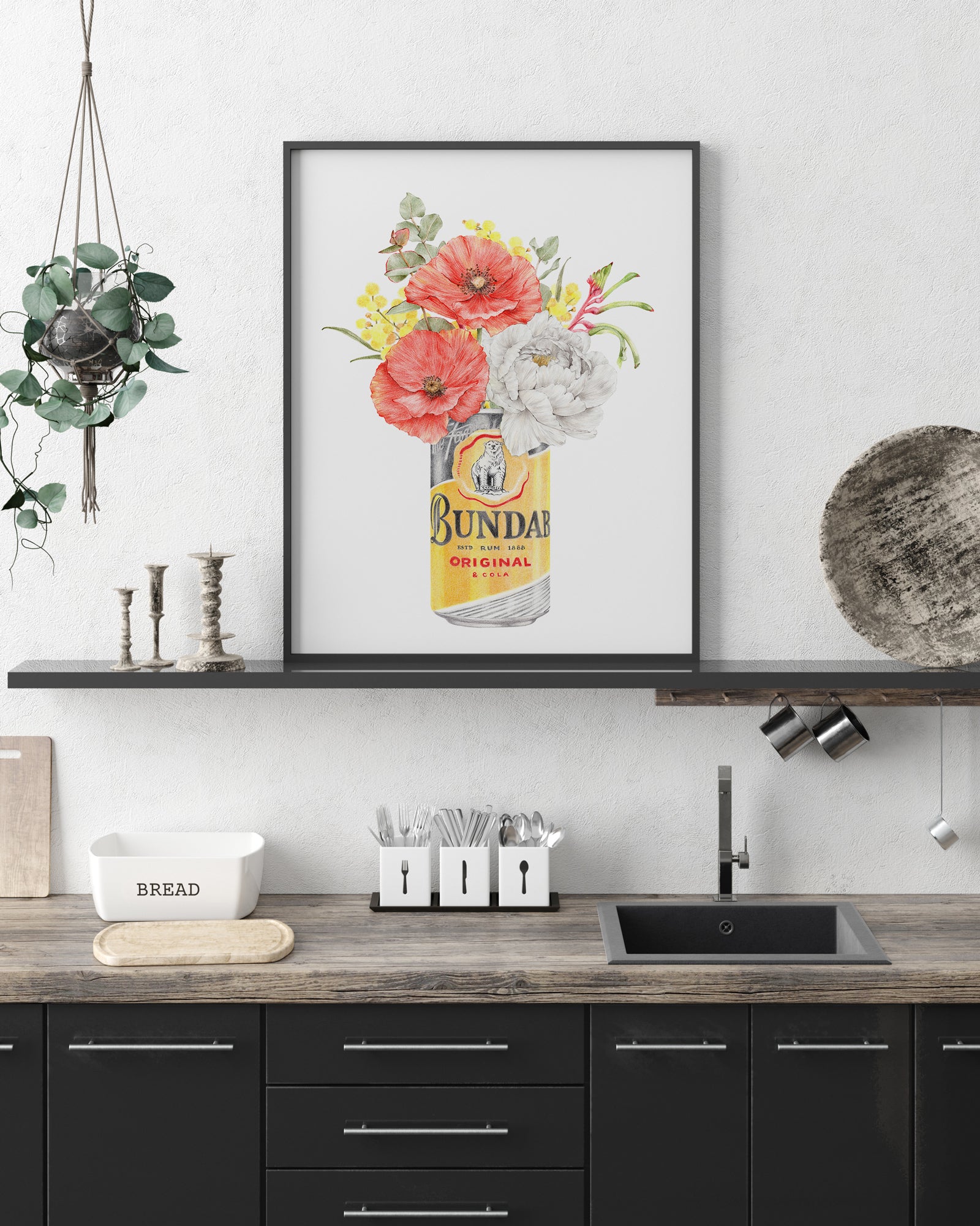 Bundaberg with Poppies Bright Kitchen Wall Art