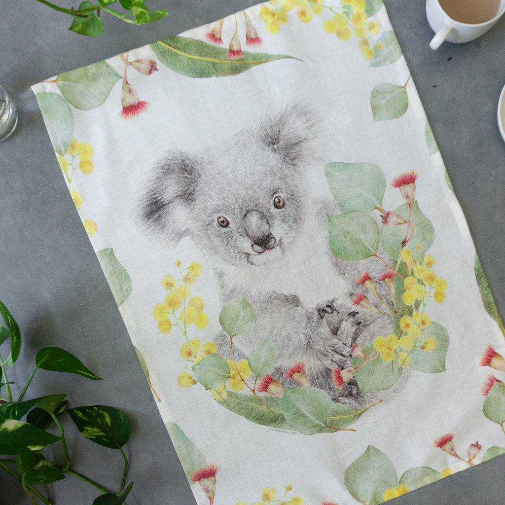 Koala Tea Towel | Carmen Hui – Carmen Hui Art