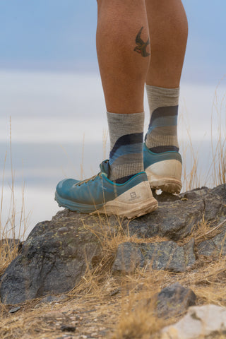 Standing with Wool socks photo of shoes and socks