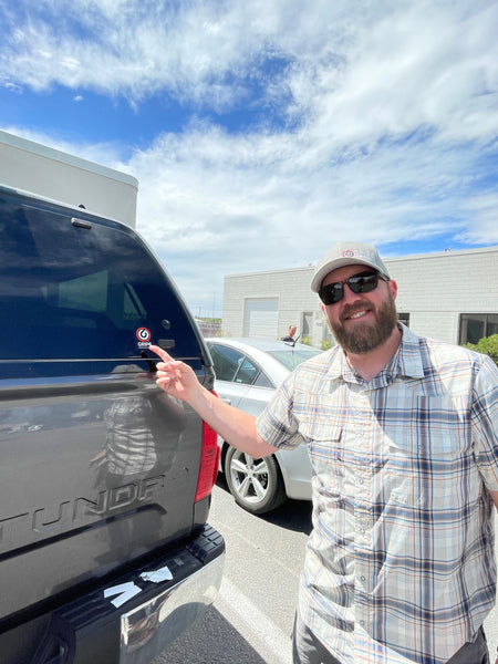 Kevin put a fresh new GRIP6 sticker on his trusty Toyota Tundra. 