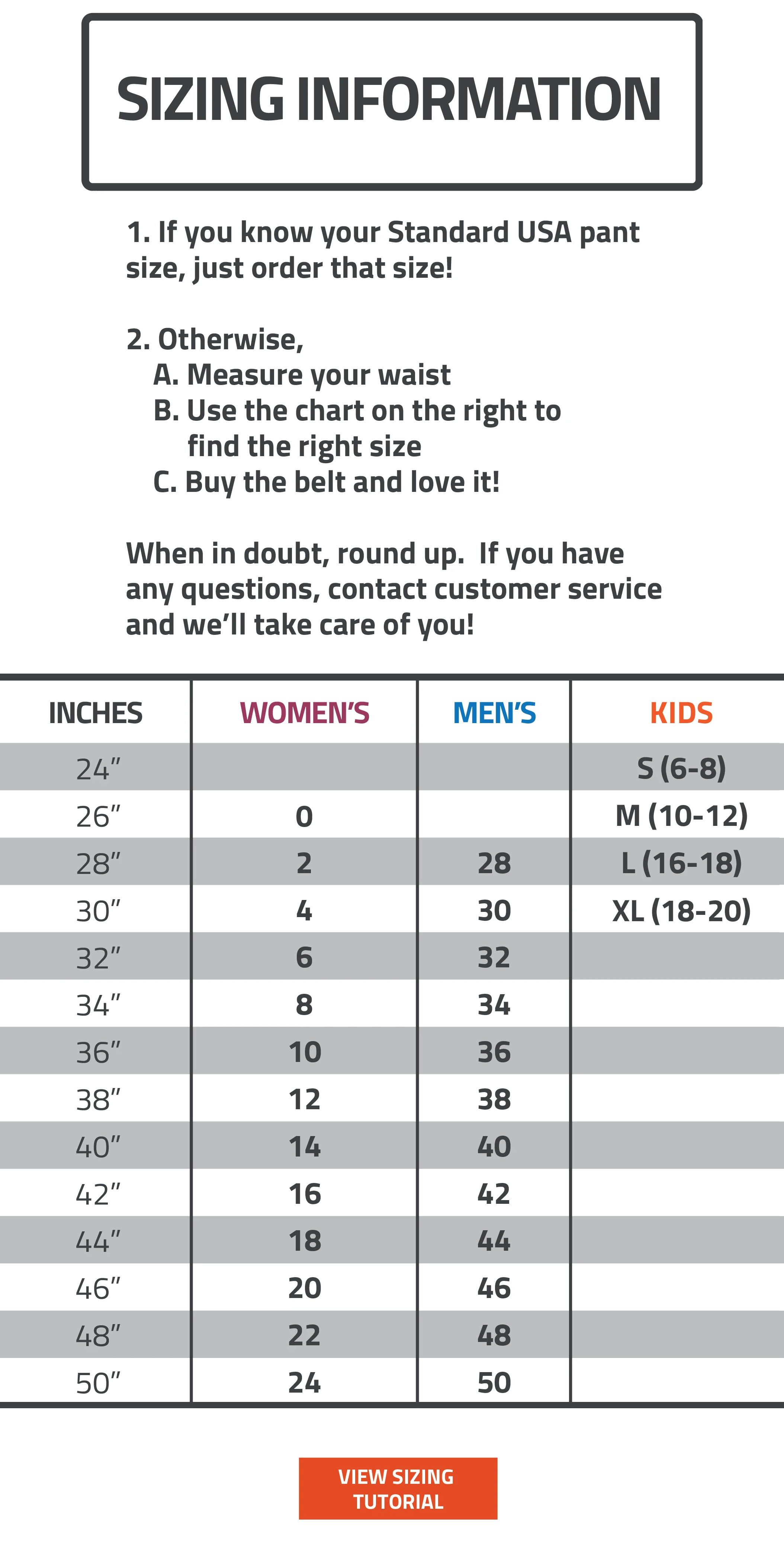 Belt Sizes for Men  The Belt Size Chart and Guide - Nimble Made