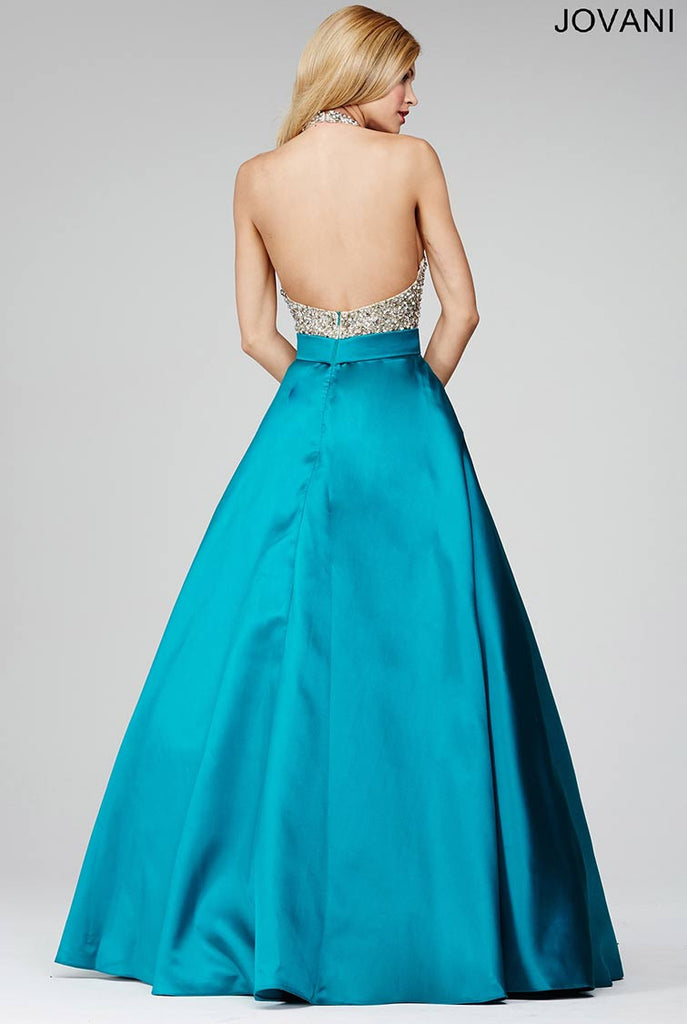 teal and silver prom dresses