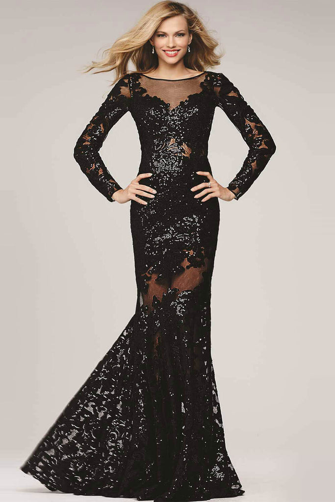 jovani black lace dress