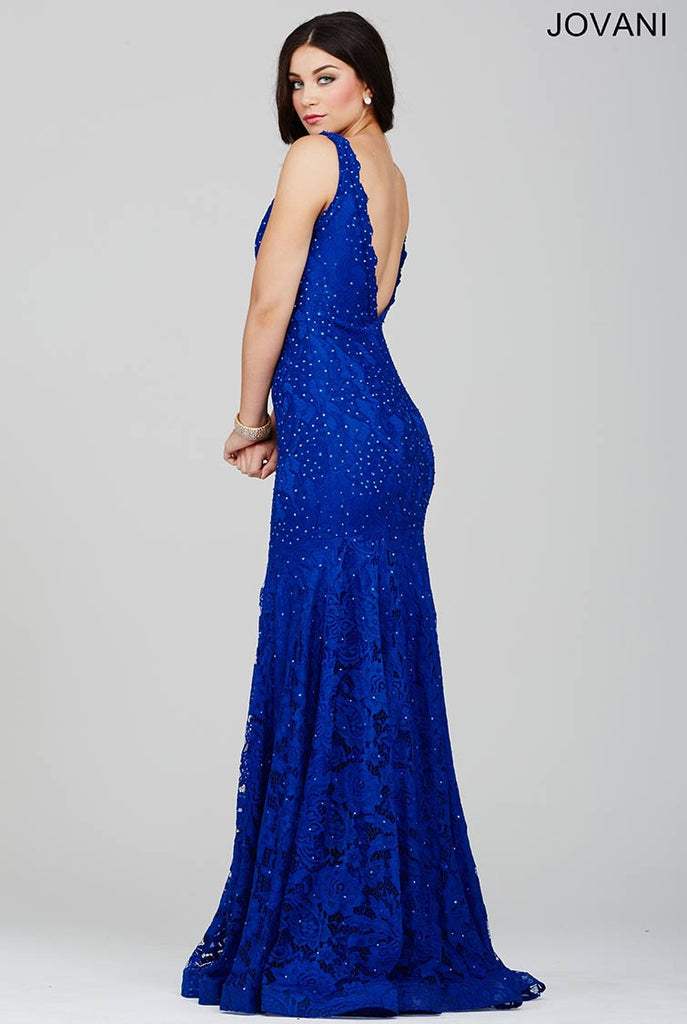 royal blue beaded dress