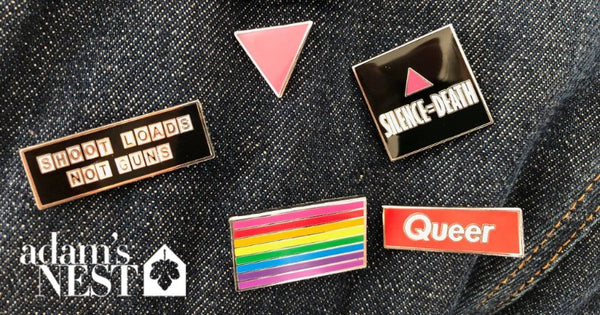 Queer Pin Pack Pink Triangle Gilber Baker Rainbow Silence Equals Death Queer Shoot Loads Not Guns