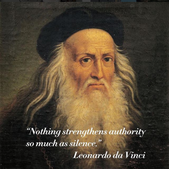 Leonardo da Vinci authority silence
