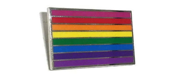 Gilbert Baker Eight Color LGBTQ Pride Rainbow Pin Supporting Rainbow Railroad