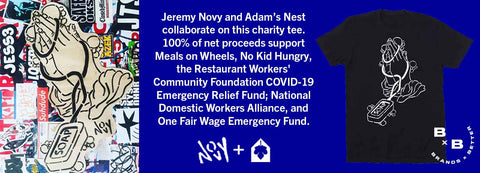 Jeremy Novy and Adam's Nest charity t-shirt